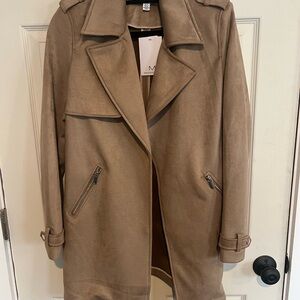 Magaschoni Faux Suede Trench Coat - Size S/P - NWT